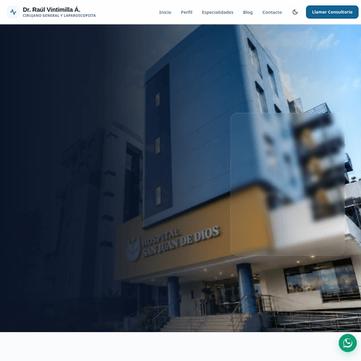 Mockup de la sección de servicios de la web médica